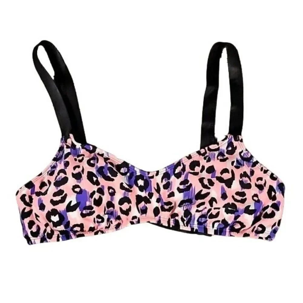 The Bikini Lab Leopard Print Swim Top Sz L